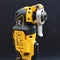 OTTERY ST MARY, DEVON - FEBRUARY 6TH 2020: Dewalt Cordless Multi Tool stands upright on its battery on a black background