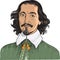 Otto von Guericke cartoon style portrait