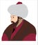 Ottoman Empire, Fatih Sultan Mehmet Cartoon vector character