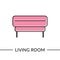 Ottoman living room furniture line icon