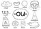Ou digraph spelling rule black and white activity page for kids with words