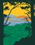 Ouachita Mountains or Ouachitas in Arkansas and Oklahoma within the Hot Springs National Park WPA Poster Art
