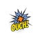 Ouch cartoon comic book sound blast explosion