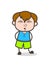 Ouch Face Expression - Cute Cartoon Boy Illustration