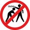 Ouch sign. Hitting and beating is forbidden