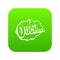 Ouch, speech cloud icon digital green