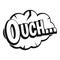 Ouch, speech cloud icon, simple style