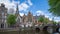 The Oude Church in Amsterdam city, Netherlands time lapse