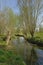 Oude Kale river along meadows in the Flemish countryside