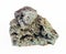 ough malachite (copper ore) stone on white
