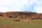 Oukaimeden, shepherds\\\' huts among mountains and green plains in autumn, Morocco