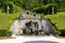 Ountain of Neptune behind Linderhof Castle in Bavaria (Germany)