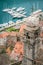 Our Lady of Salvation bell tower and view of Kotor marina