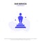 Our Services Academy, Award, Oscar, Statue, Trophy Solid Glyph Icon Web card Template