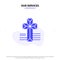 Our Services American, Cross, Church Solid Glyph Icon Web card Template