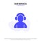Our Services Avatar, Support, Man, Headphone Solid Glyph Icon Web card Template