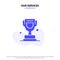 Our Services Award, Cup, Trophy, Canada Solid Glyph Icon Web card Template