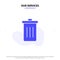 Our Services Basket, Been, Delete, Garbage, Trash Solid Glyph Icon Web card Template