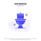 Our Services Bathroom, Cleaning, Toilet, Washroom Solid Glyph Icon Web card Template