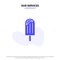 Our Services Beach, Cream, Dessert, Ice Solid Glyph Icon Web card Template