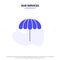 Our Services Beach, Umbrella, Weather, Wet Solid Glyph Icon Web card Template