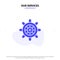 Our Services Boat, Ship, Wheel Solid Glyph Icon Web card Template