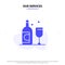 Our Services Bottle, Glass, Ireland Solid Glyph Icon Web card Template