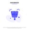 Our Services Broom, Dustpan, Sweep Solid Glyph Icon Web card Template