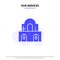 Our Services Building, Christmas, Church, Easter Solid Glyph Icon Web card Template