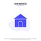 Our Services Building, Hose, House, Shop Solid Glyph Icon Web card Template