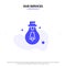 Our Services Bulb, Light, Motivation Solid Glyph Icon Web card Template