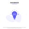 Our Services Bulb, Success, Focus, Business Solid Glyph Icon Web card Template