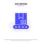 Our Services Bulldozer, Construction, Crane Solid Glyph Icon Web card Template