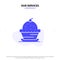 Our Services Cake, Dessert, Muffin, Sweet, Thanksgiving Solid Glyph Icon Web card Template