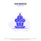 Our Services Cake, Dessert, Muffin, Sweet, Thanksgiving Solid Glyph Icon Web card Template