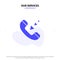 Our Services Call, Communication, Incoming, Phone Solid Glyph Icon Web card Template