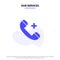 Our Services Call, Ring, Hospital, Phone, Delete Solid Glyph Icon Web card Template