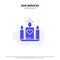 Our Services Candle, Love, Heart, Wedding Solid Glyph Icon Web card Template