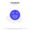 Our Services Chat, Emojis, Smile, Happy Solid Glyph Icon Web card Template