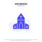 Our Services Church, House, Easter, Cross Solid Glyph Icon Web card Template