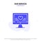 Our Services Computer, Love, Heart, Wedding Solid Glyph Icon Web card Template
