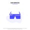 Our Services Device, Glasses, Google Glass, Smart Solid Glyph Icon Web card Template