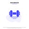 Our Services Dumbbell, Fitness, Gym, Lift Solid Glyph Icon Web card Template