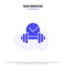 Our Services Dumbbell, Healthcare, Dumb, Sport Solid Glyph Icon Web card Template