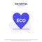 Our Services Eco, Heart, Love, Environment Solid Glyph Icon Web card Template