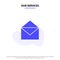 Our Services Email, Mail, Message, Open Solid Glyph Icon Web card Template