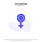 Our Services Female, Symbol, Gender Solid Glyph Icon Web card Template