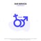 Our Services Gender, Male, Female, Symbol Solid Glyph Icon Web card Template