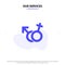 Our Services Gender, Symbol, Male, Female Solid Glyph Icon Web card Template