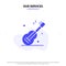 Our Services Guitar, Music, Usa, American Solid Glyph Icon Web card Template